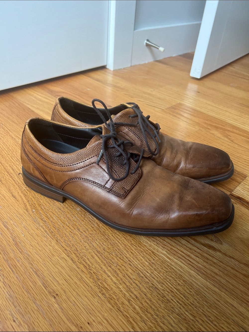 Rockport Men's Cognac Brown Leather Lace-Up Oxfords